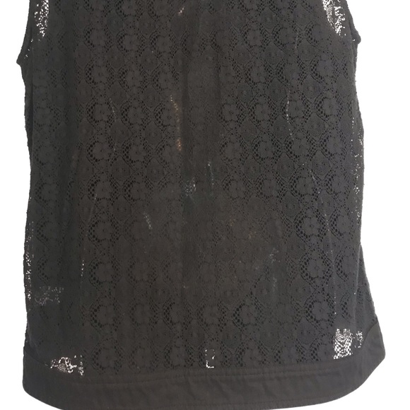 🕶Black Denim vest with lace detail on back - Picture 12 of 13